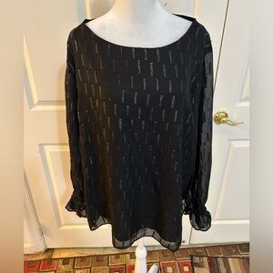 Banana Republic Black Patterned Blouse